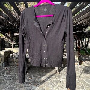 Negative Underwear Black Button-Up Women's Top Small New